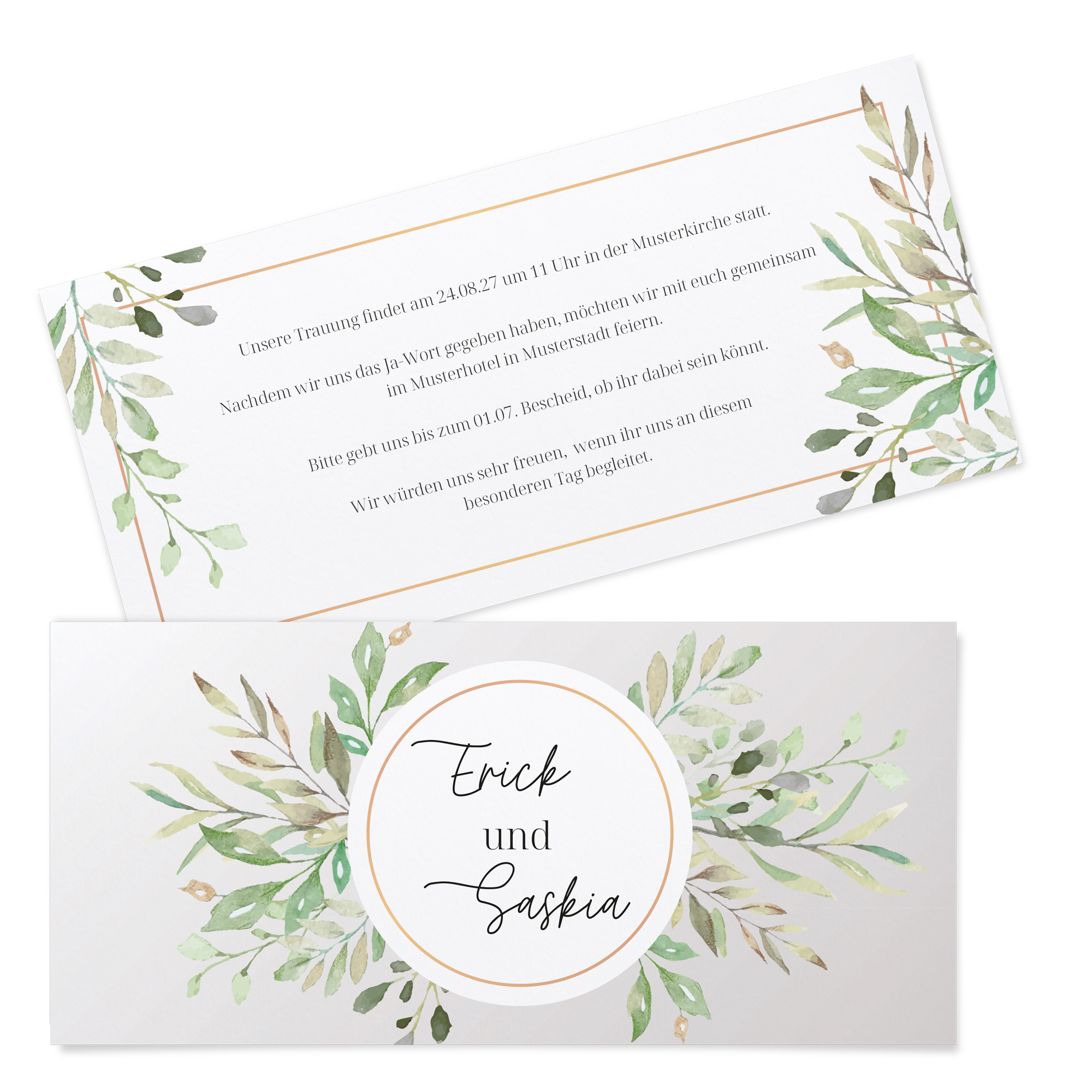 Postkarten DIN lang im Querformat 210 x 98 mm - Greenery "Calm Grove"