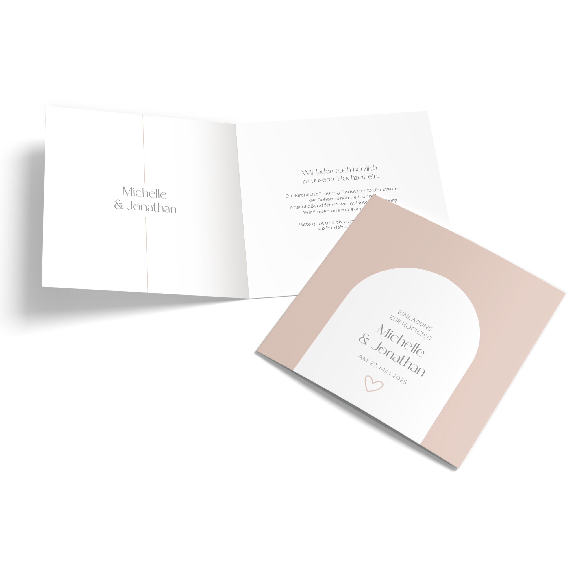 Klappkarte Quadratisch 148 x 148 mm - Minimalistisch "Lille"