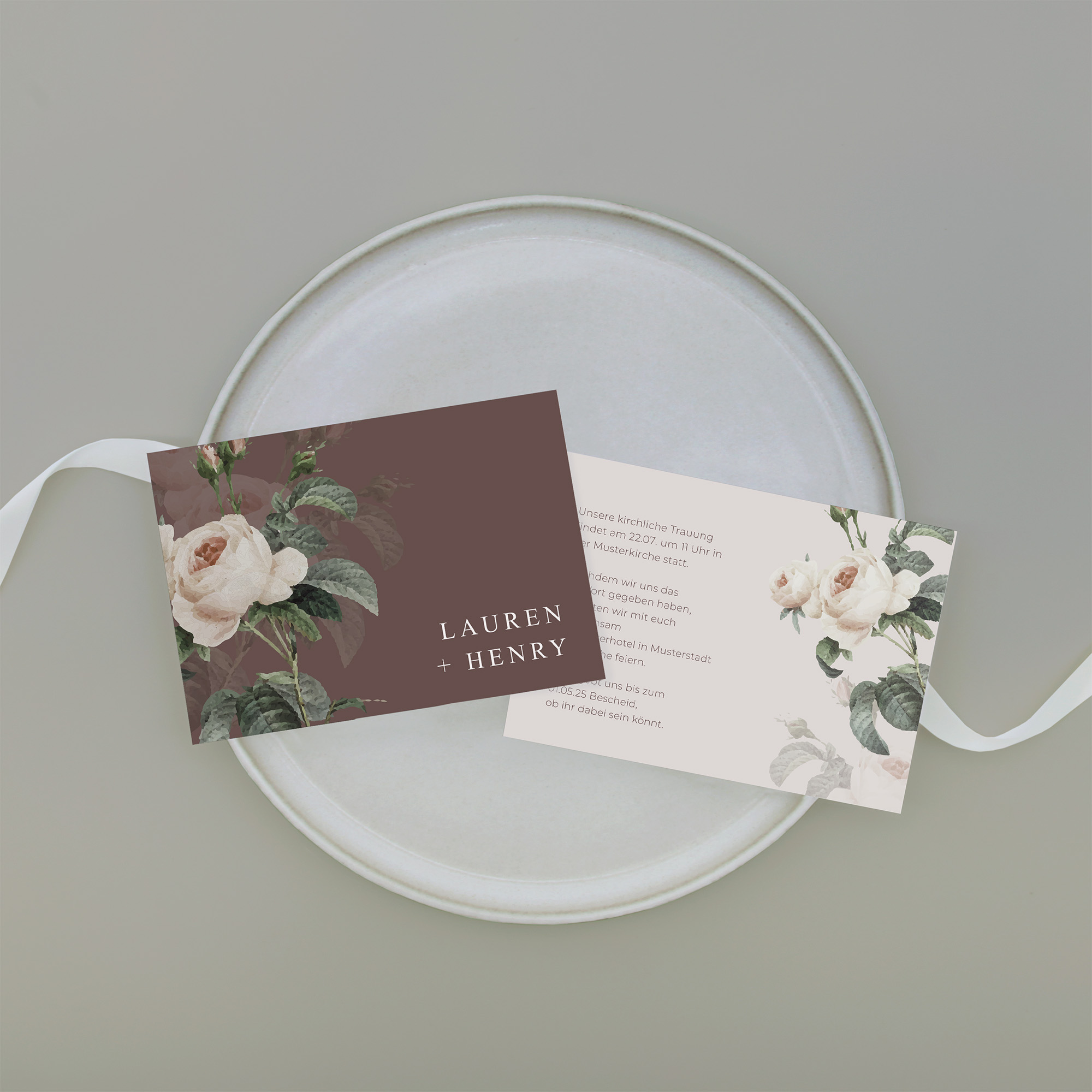 Postkarte DIN A6 im Querformat - Floral "Antique Rose"