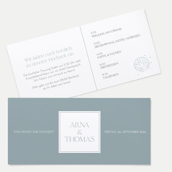 Postkarten DIN lang im Querformat 210 x 98 mm - Minimalistisch "Nordic Shore"