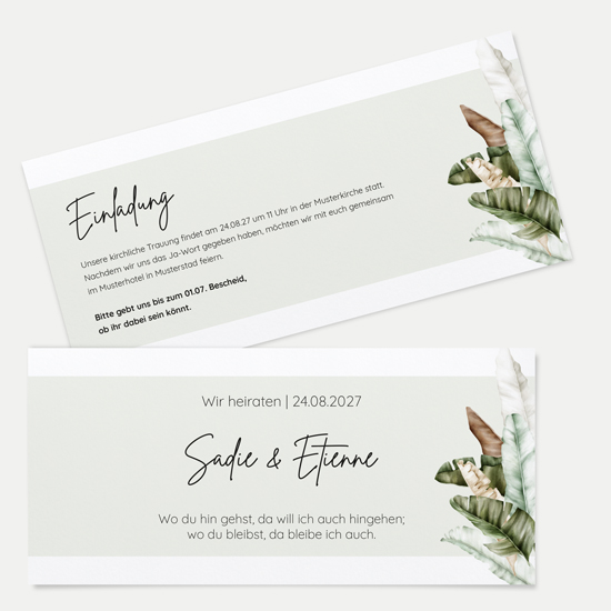 Postkarten DIN lang im Querformat 210 x 98 mm - Greenery "Manila 01"