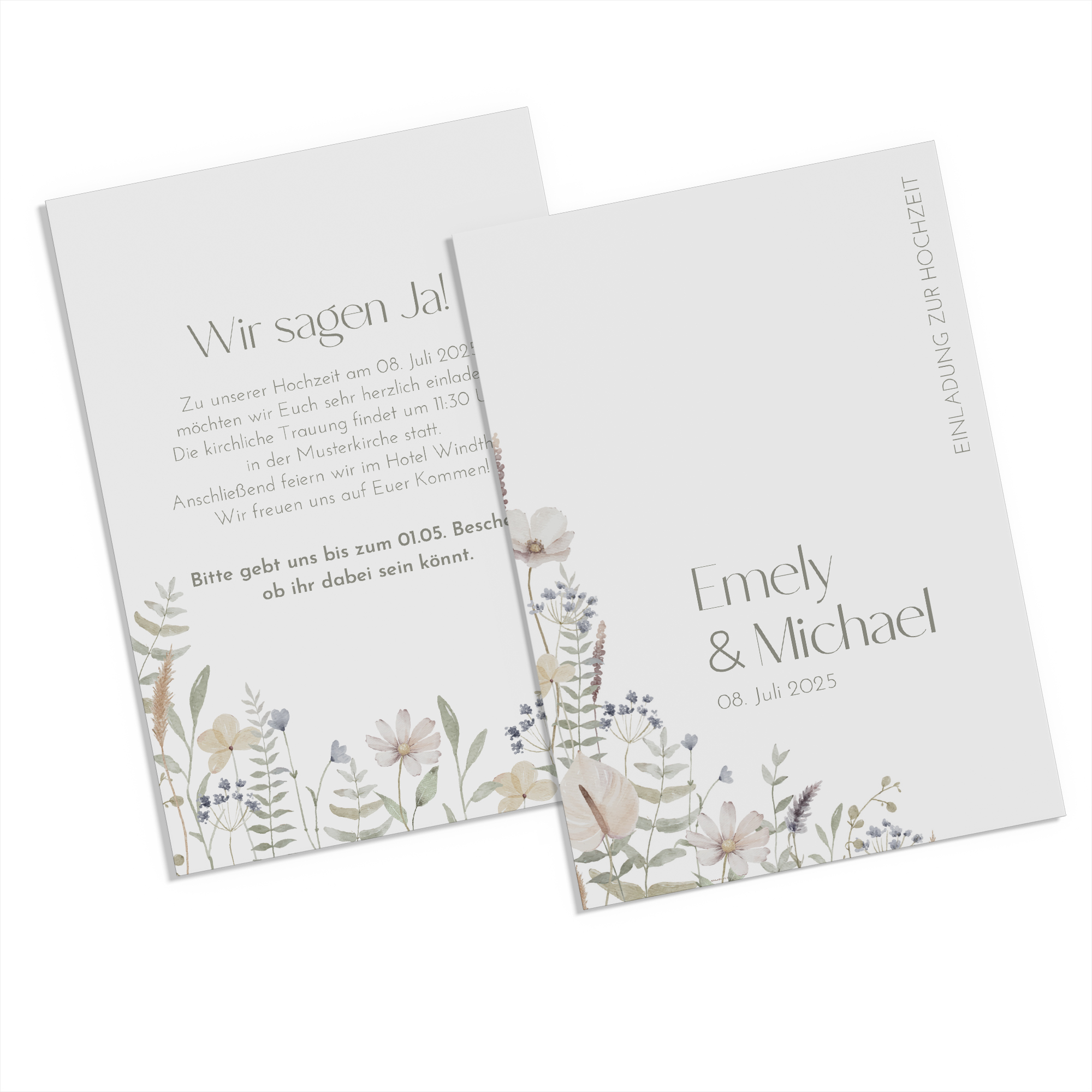 Postkarte DIN A6 im Hochformat - Boho "pastel bloom"