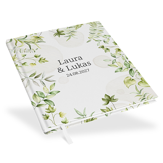 Erinnerungsbuch Hochzeit - Greenery "leaf light"