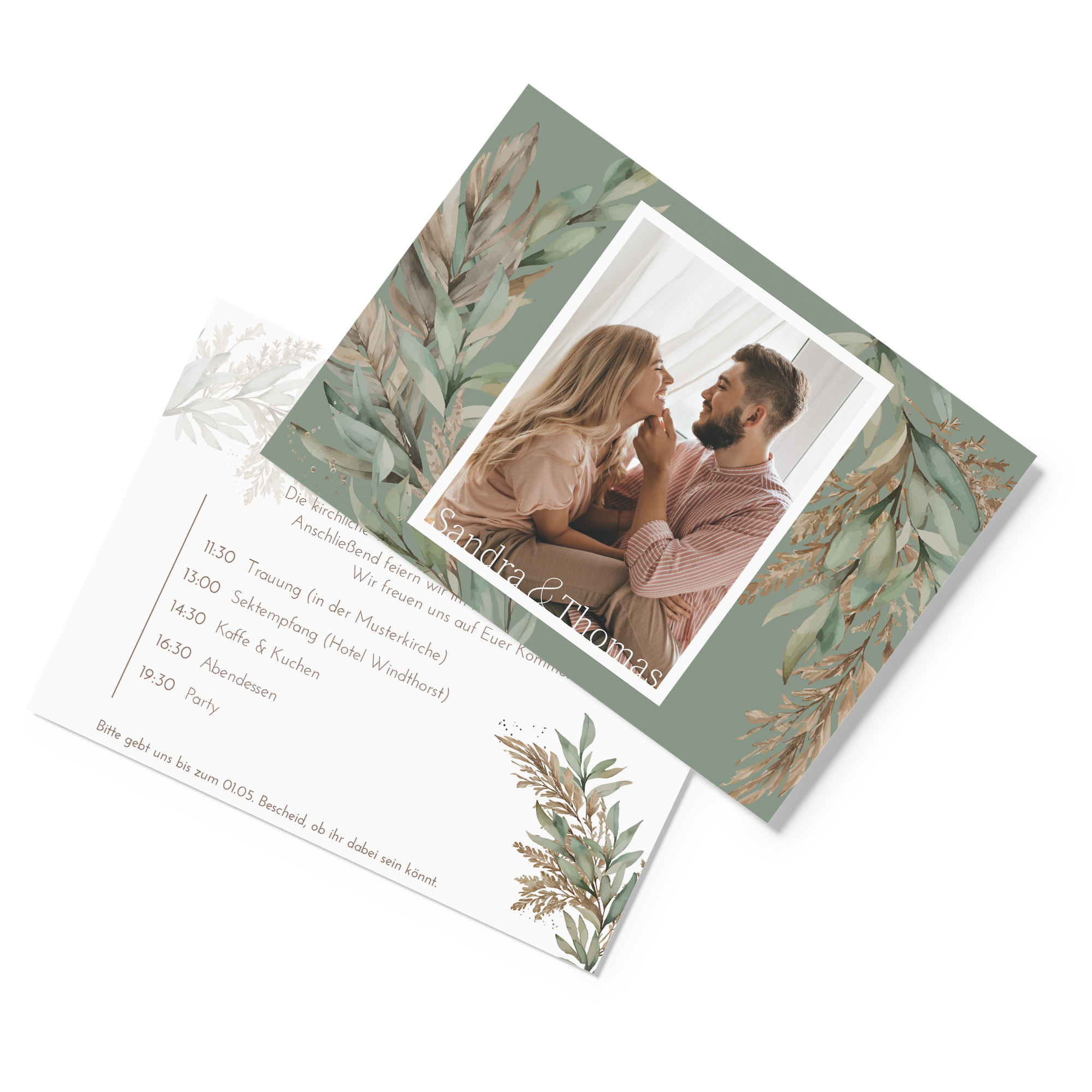 Postkarte DIN A6 im Querformat - Boho "rooted together"