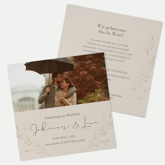 Postkarte Quadrat 148 x 148 mm - Vintage "golden memories"