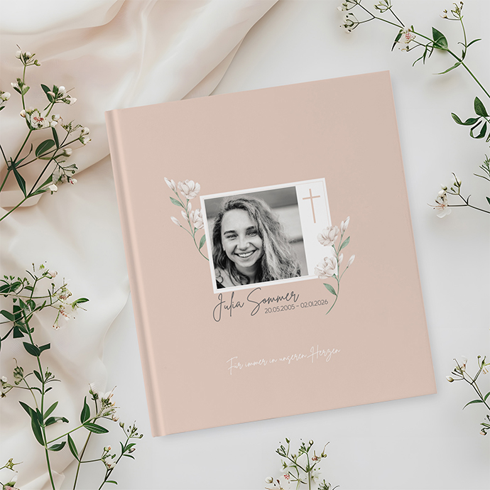 Kondolenzbuch - Floral "neutral florals"