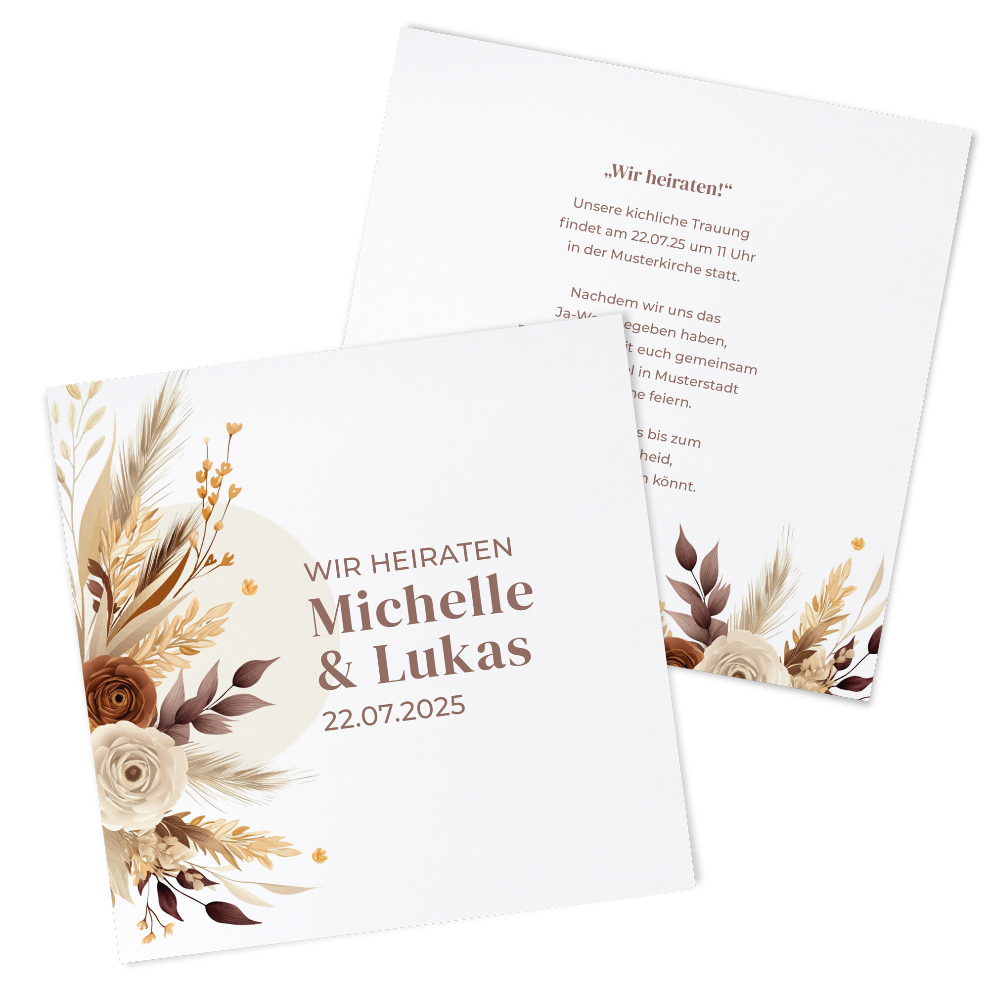Postkarte Quadrat 148 x 148 mm - Boho "earth bouquet"