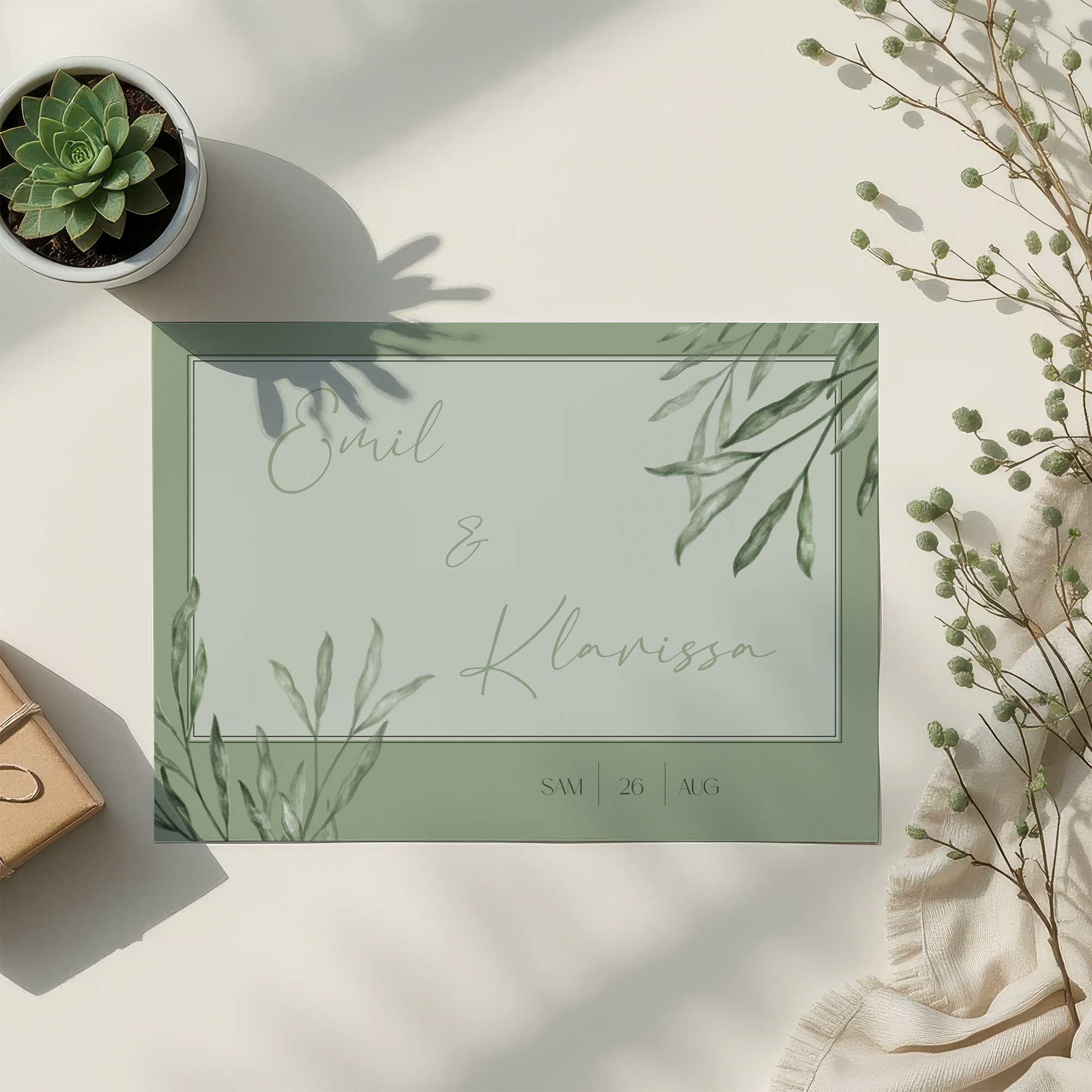 Postkarte DIN A6 im Querformat - Greenery -  "natural frame"