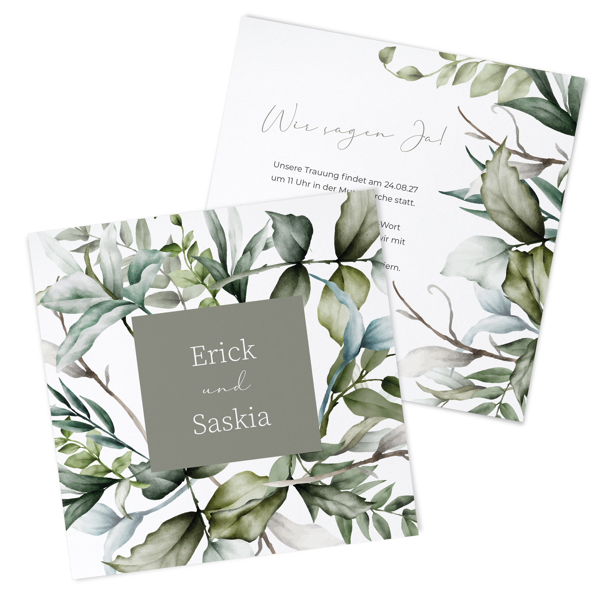 Postkarte Quadrat 148 x 148 mm - Greenery "pure greenery"