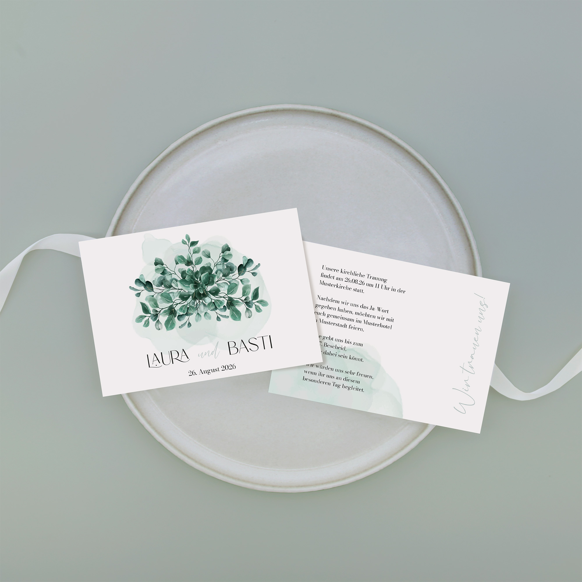 Postkarte DIN A6 im Querformat - Greenery - "eucalyptus crown"