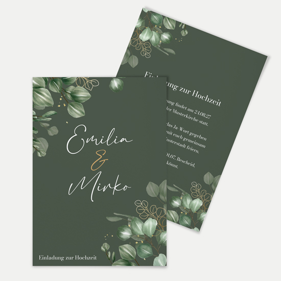 Postkarte DIN A6 im Hochformat - Greenery "eucalyptus night"