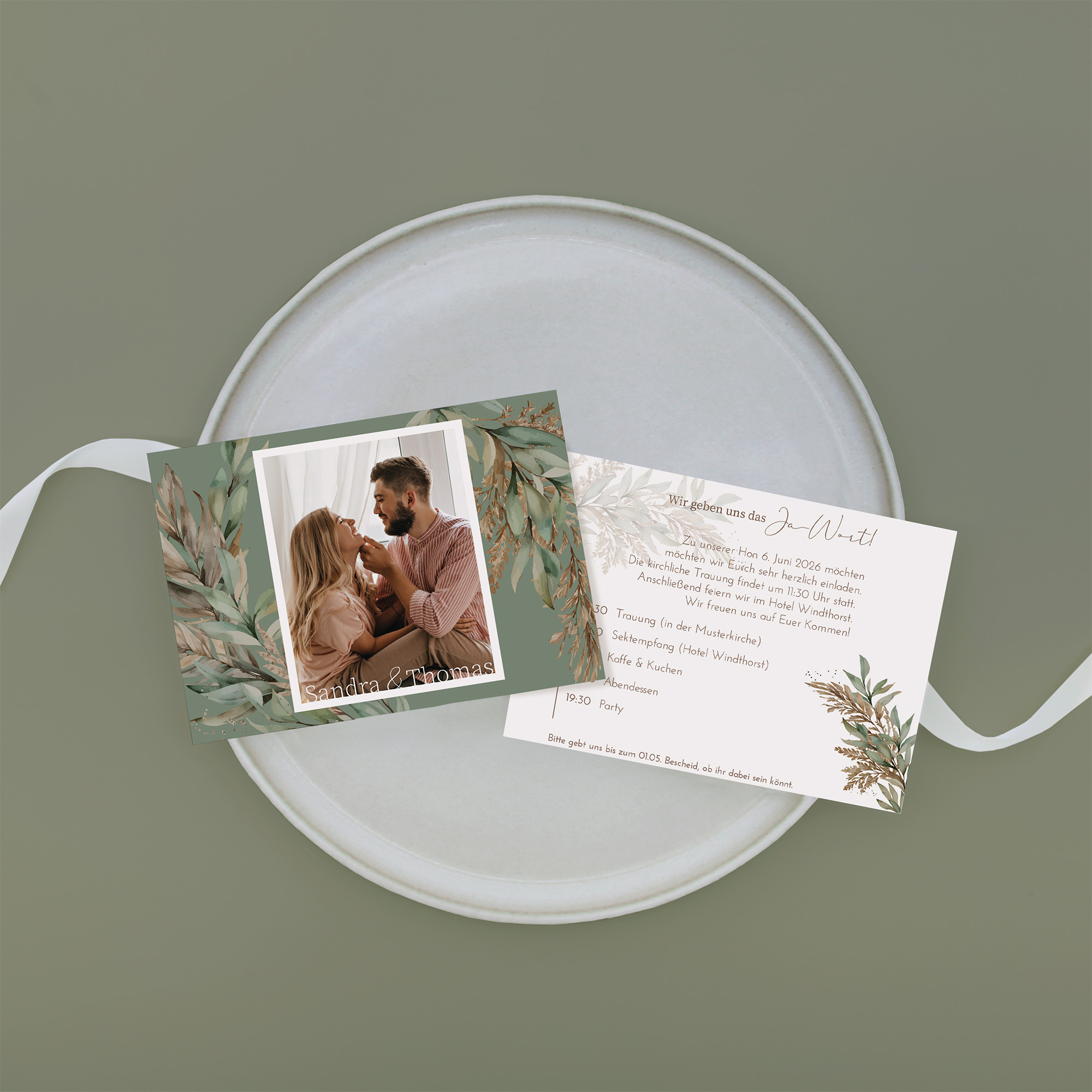 Postkarte DIN A6 im Querformat - Boho "rooted together"