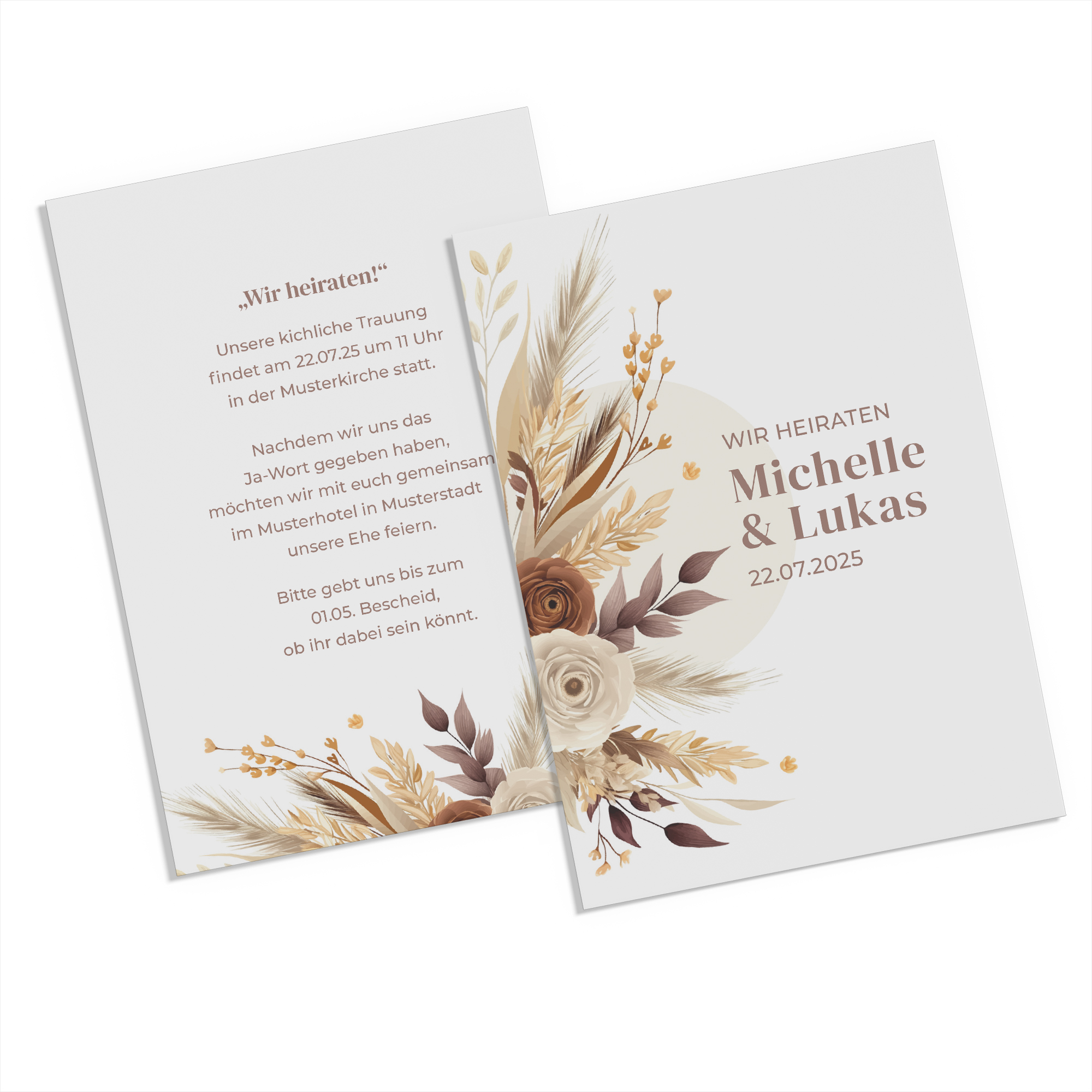 Postkarte DIN A6 im Hochformat - Boho "earth bouquet"