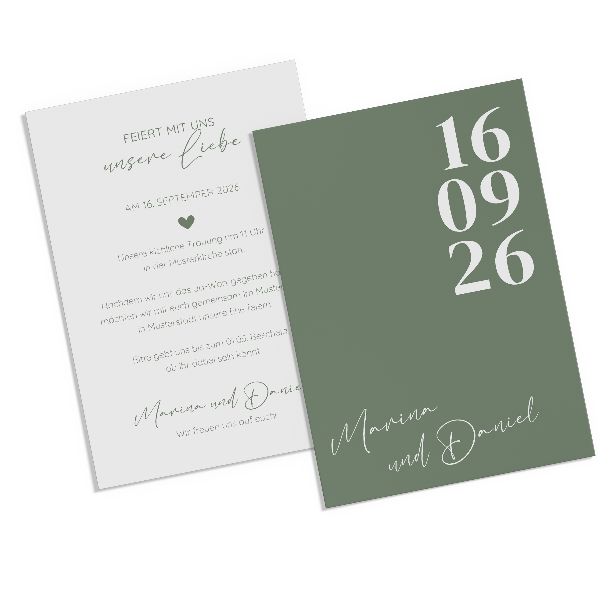 Postkarte DIN A6 im Hochformat - Minimalistisch "simply green"