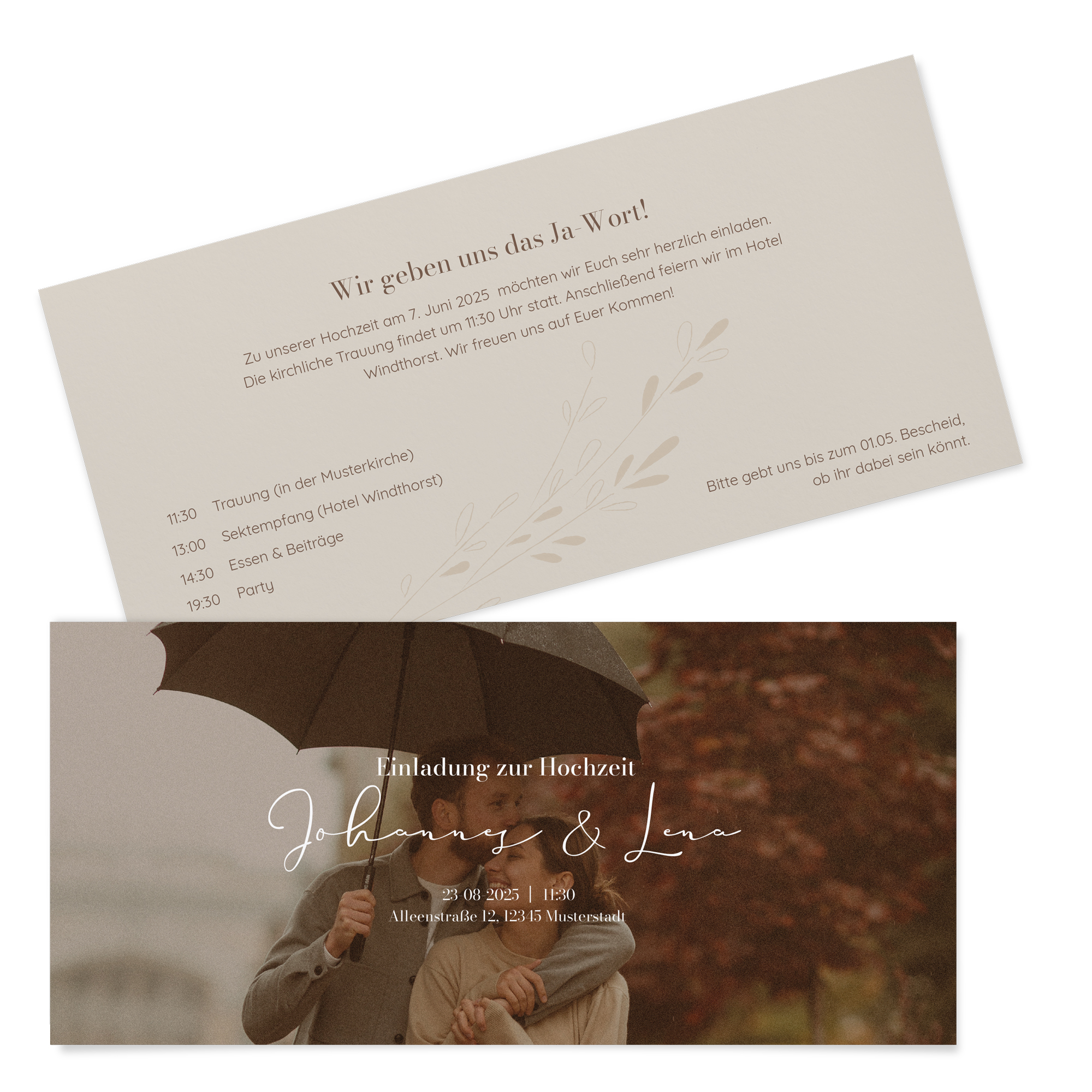 Postkarten DIN lang im Querformat 210 x 98 mm - Vintage "golden memories"