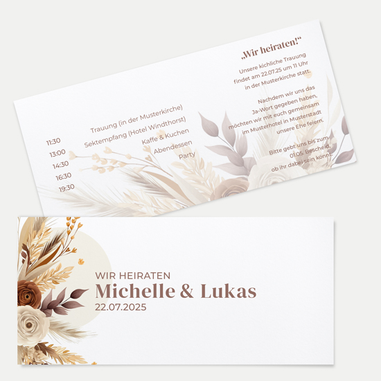 Postkarten DIN lang im Querformat 210 x 98 mm - Boho "earth bouquet"