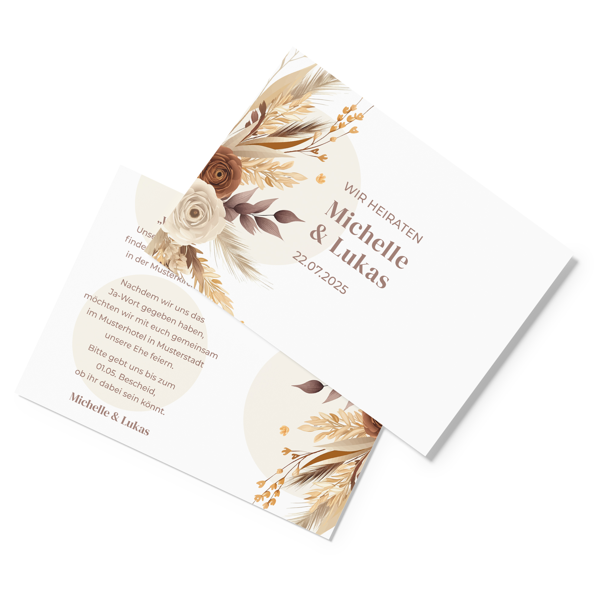 Postkarte DIN A6 im Querformat - Boho "earth bouquet"