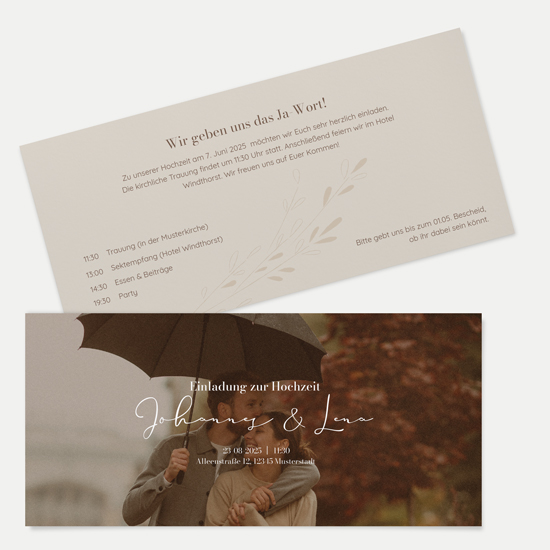 Postkarten DIN lang im Querformat 210 x 98 mm - Vintage "golden memories"