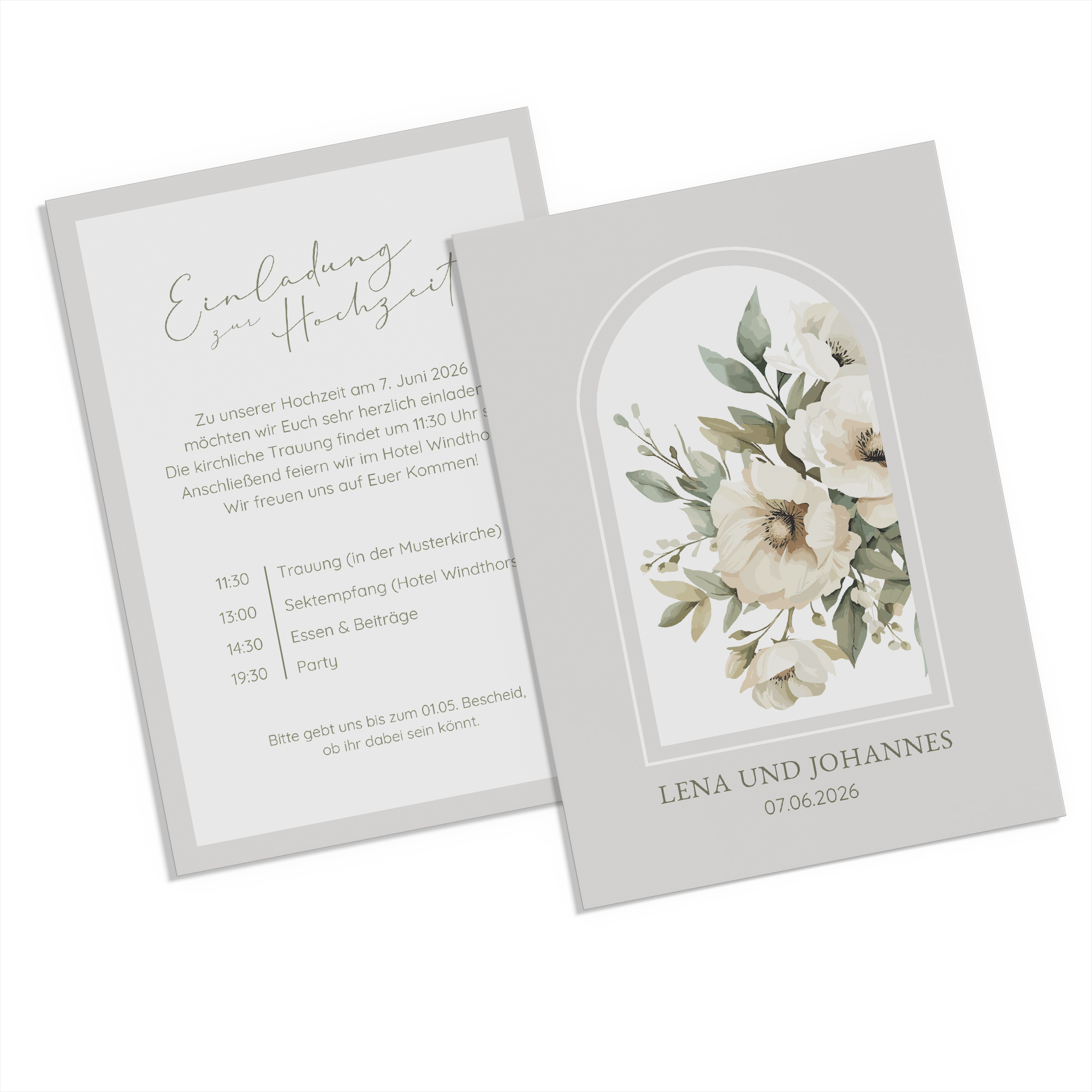 Postkarte DIN A6 im Hochformat - Vintage "ivory garden"