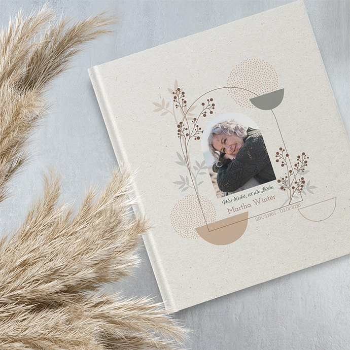 Kondolenzbuch -  Boho "stone bloom"