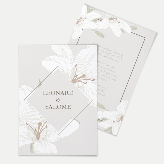 Postkarte DIN A6 im Hochformat - Floral "white lily"