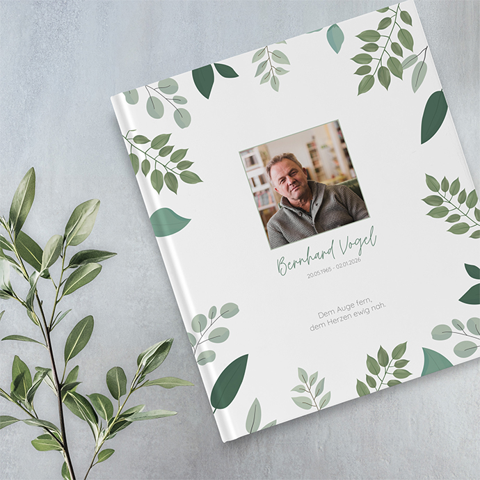 Kondolenzbuch - Greenery "green & simple"