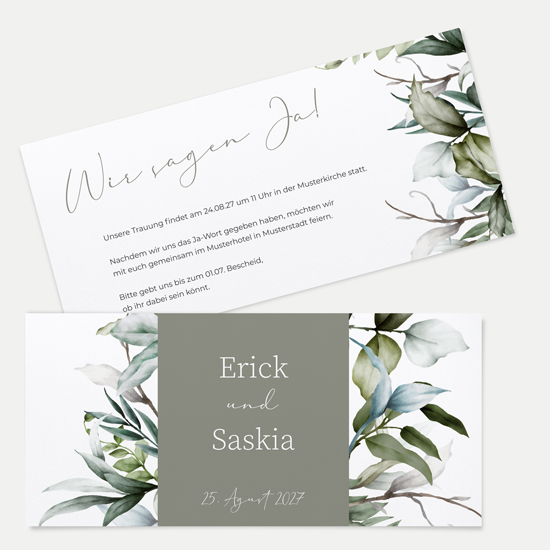 Postkarten DIN lang im Querformat 210 x 98 mm - Greenery "pure greenery"