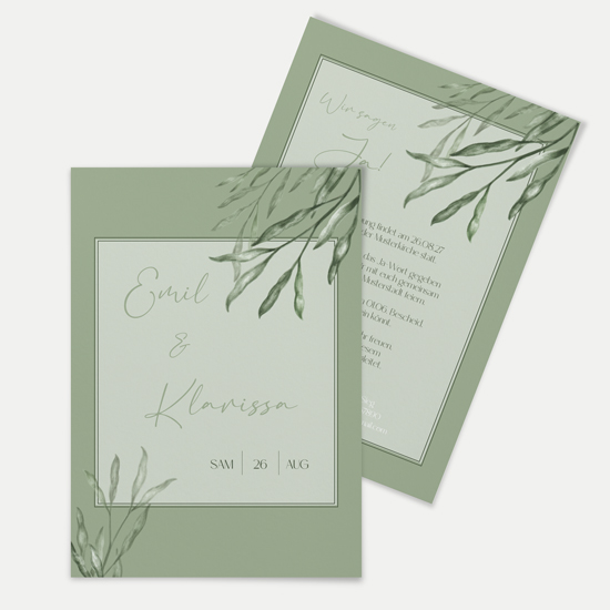 Postkarte DIN A6 im Hochformat - Greenery  "natural frame"