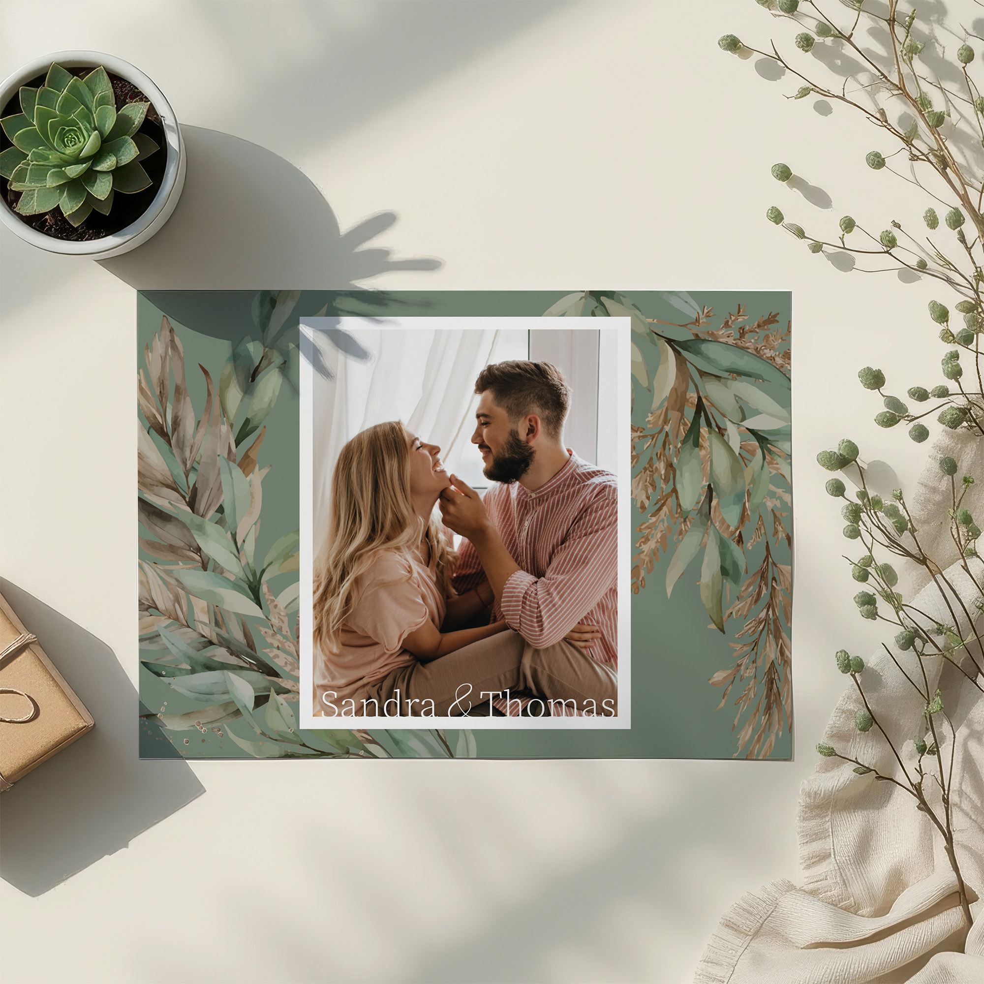Postkarte DIN A6 im Querformat - Boho "rooted together"