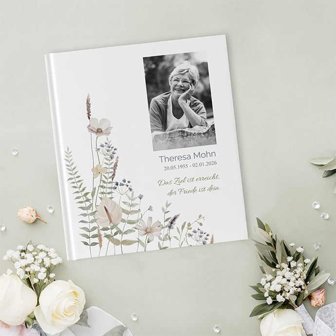Kondolenzbuch - Boho "pastell bloom"