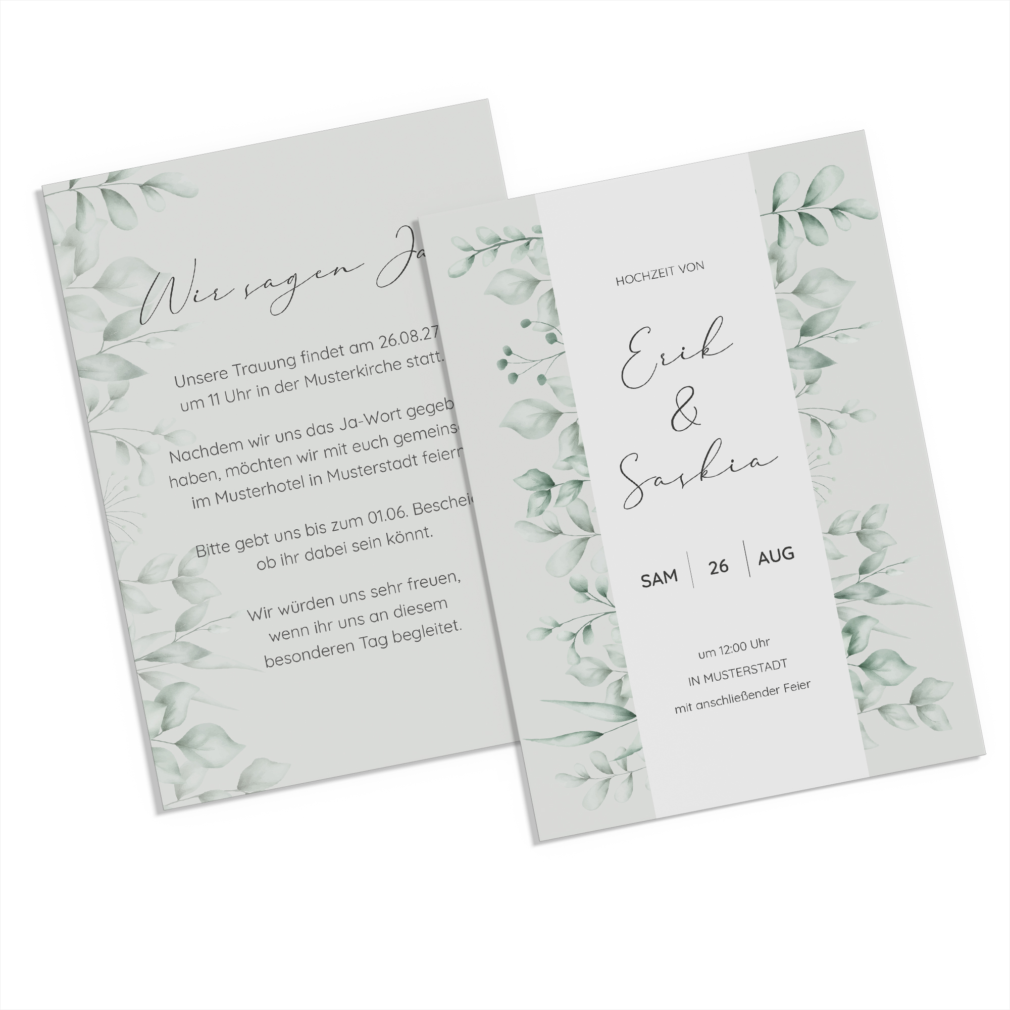 Postkarte DIN A6 im Hochformat - Greenery "evergreen mint"