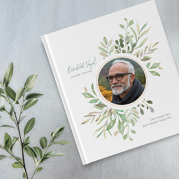 Kondolenzbuch - Greenery "calm grove"
