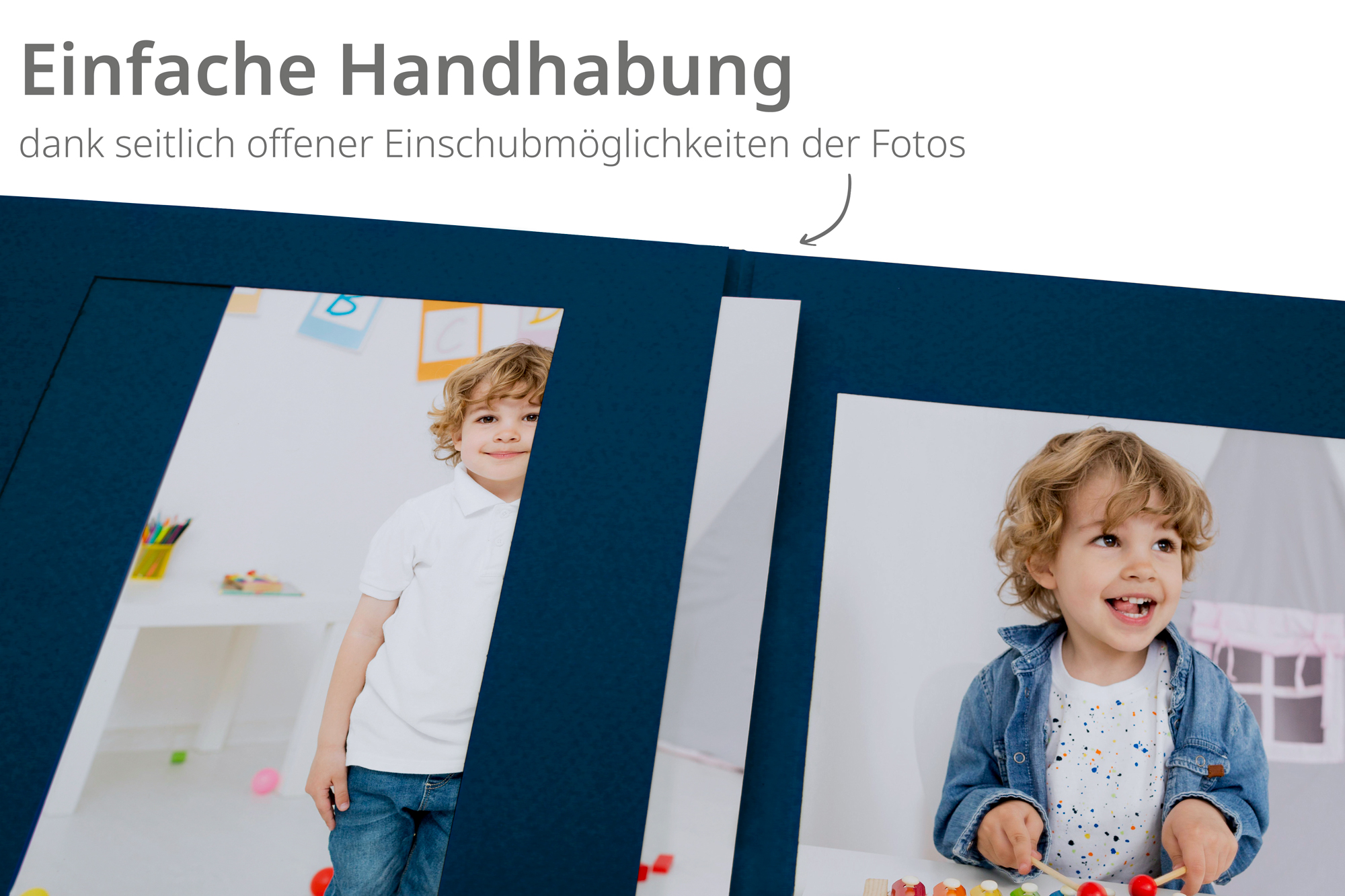 25 Stück Fotografen Fotomappe 3-teilig, Merida Blau, für Bilder im Format 13x18 cm