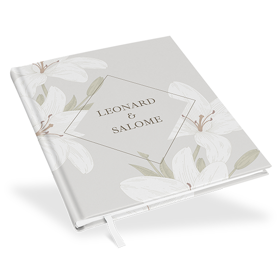 Erinnerungsbuch Hochzeit - Floral "white lily"