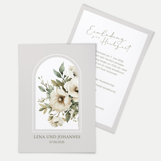 Postkarte DIN A6 im Hochformat - Vintage "ivory garden"