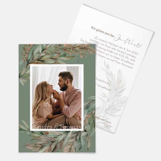 Postkarte DIN A6 im Hochformat - Boho "rooted together"