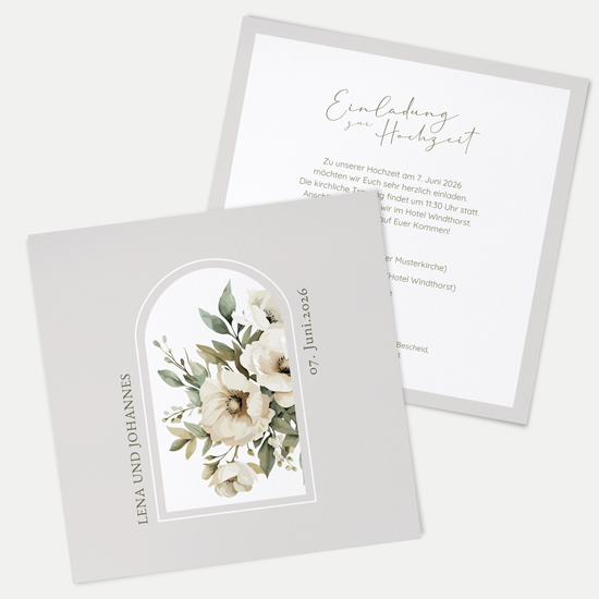 Postkarte Quadrat 148 x 148 mm - Vintage "ivory garden"