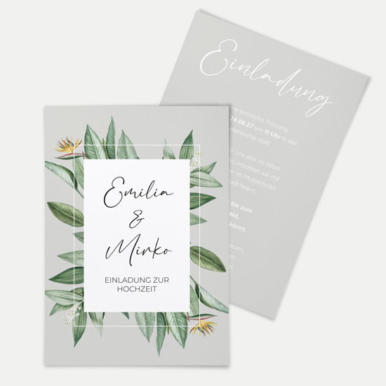 Postkarte DIN A6 im Hochformat - Greenery "tropical frame"
