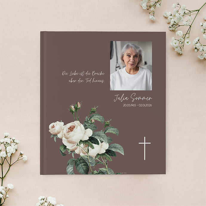 Kondolenzbuch - Antique Rose