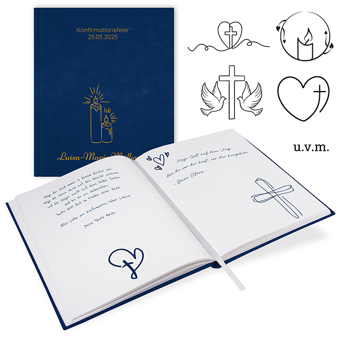 Gästebuch Konfirmation  Royalblau