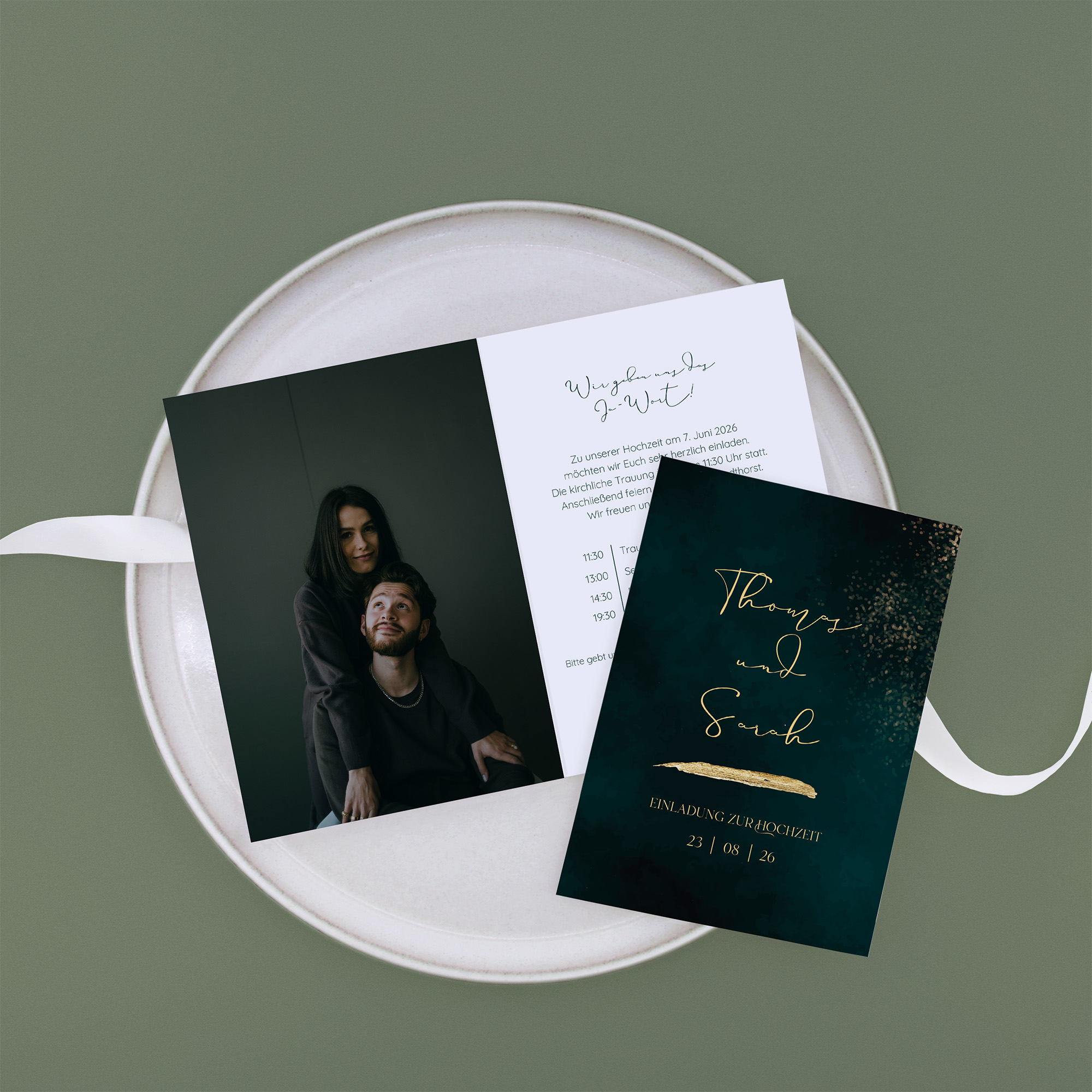 Klappkarte DIN A6 im Hochformat - Vintage - "velvet night"