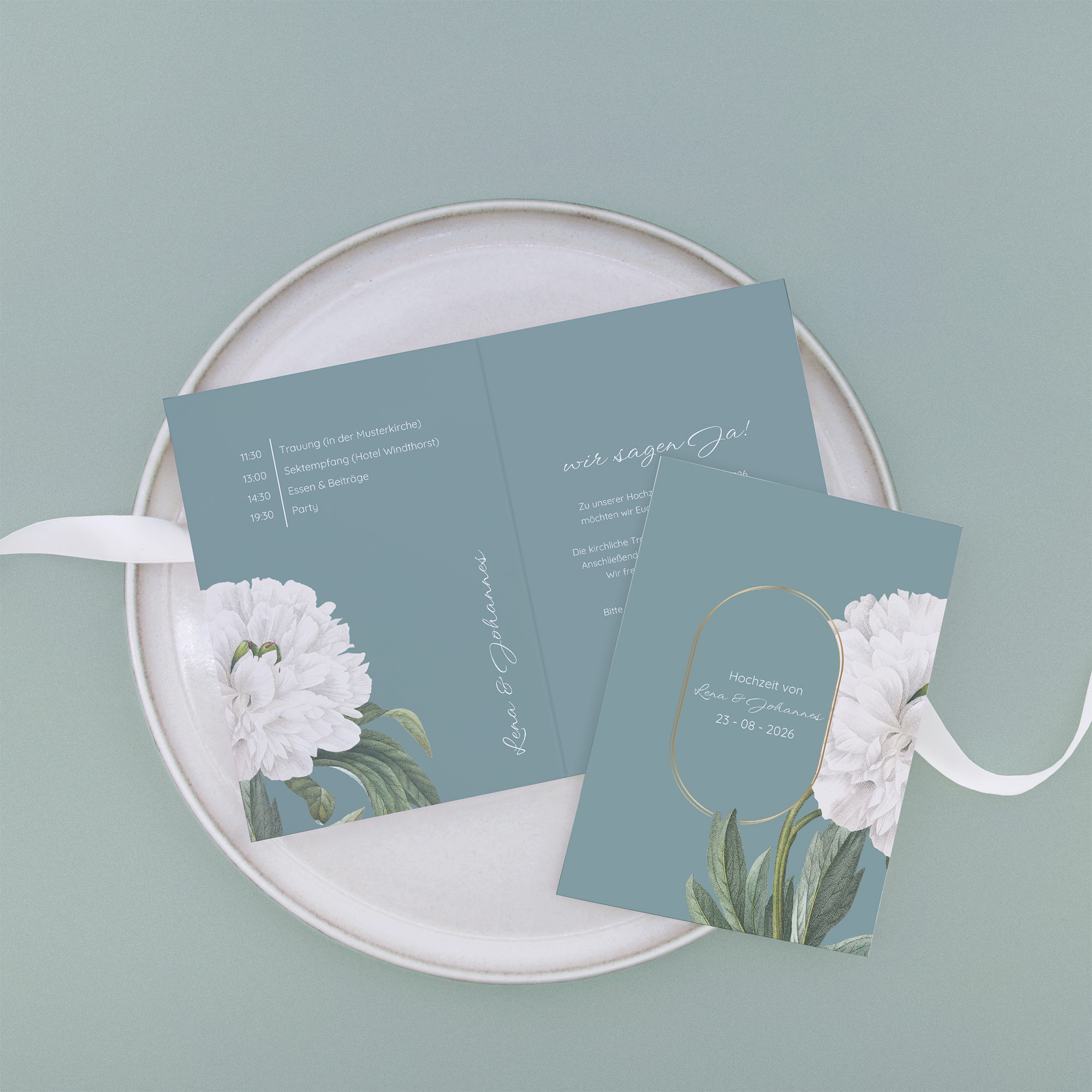 Klappkarte DIN A6 im Hochformat - Vintage - "floral epoque"
