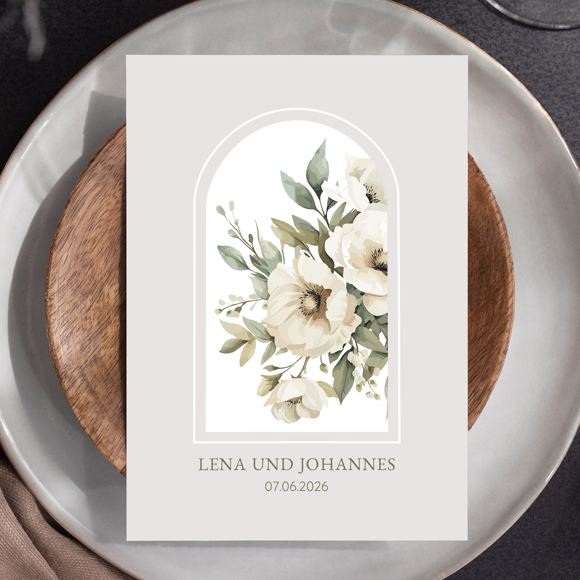 Postkarte DIN A6 im Hochformat - Vintage "ivory garden"