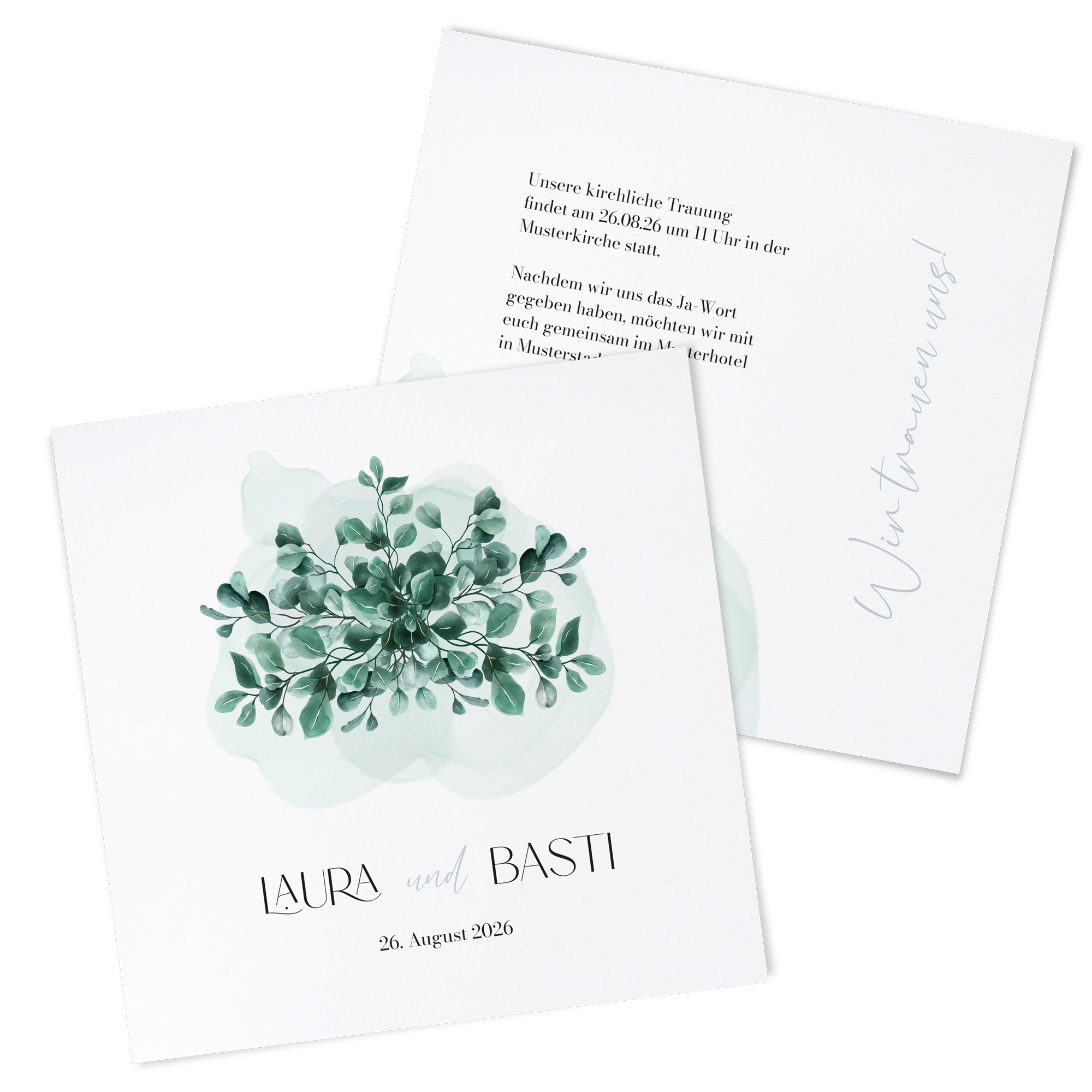 Postkarte Quadrat 148 x 148 mm - Greenery "eucalyptus crown"