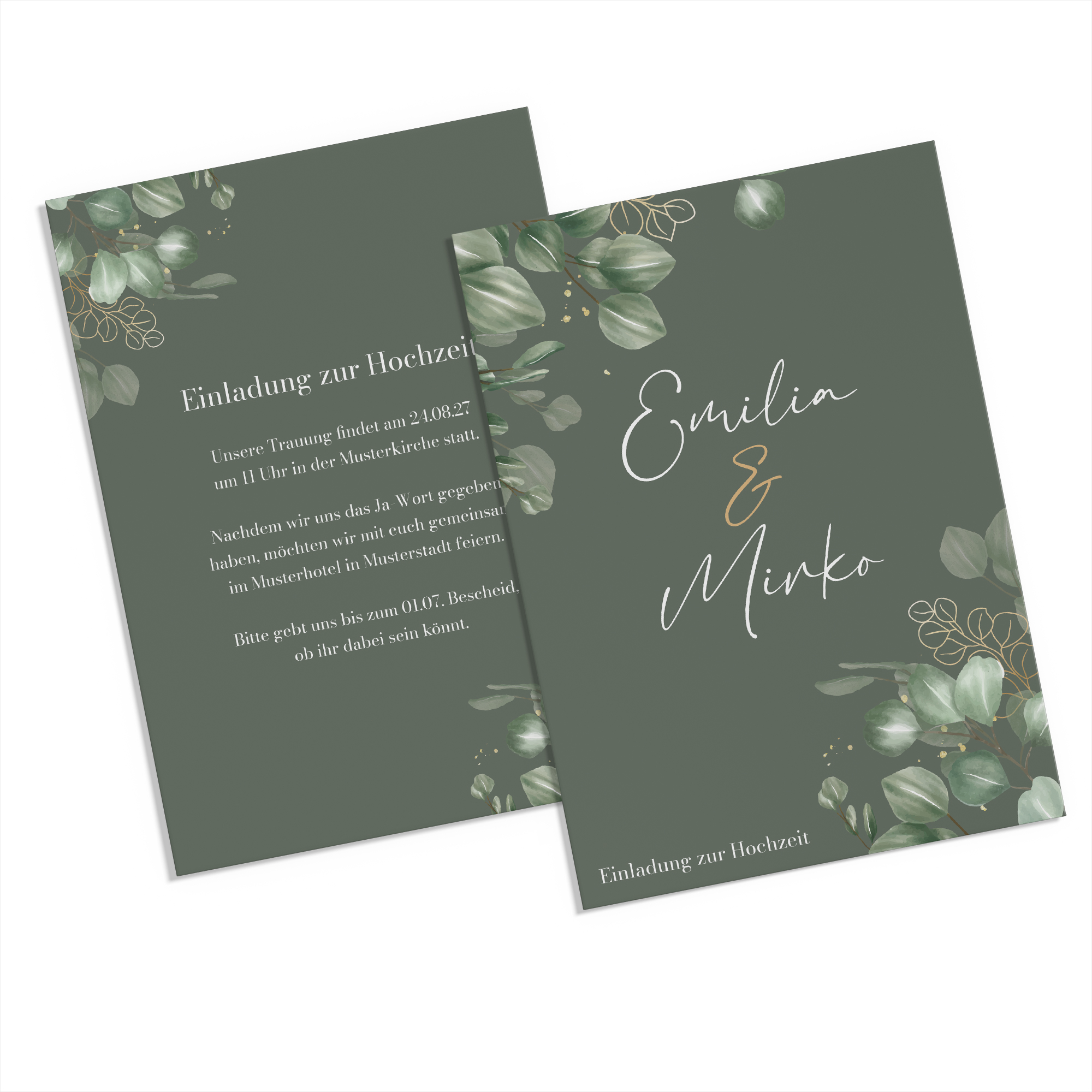 Postkarte DIN A6 im Hochformat - Greenery "eucalyptus night"