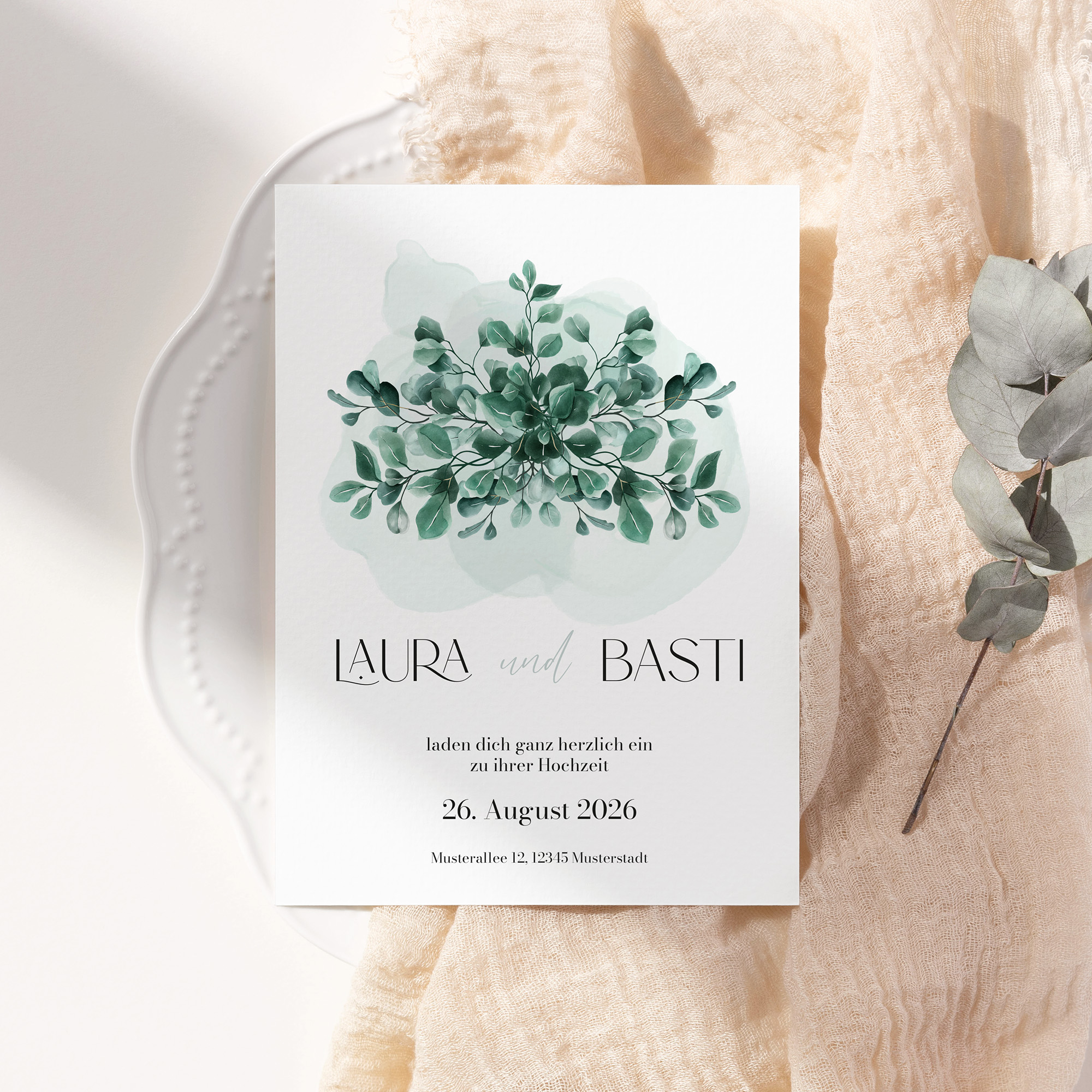 Postkarte DIN A6 im Hochformat - Greenery "eucalyptus crown"
