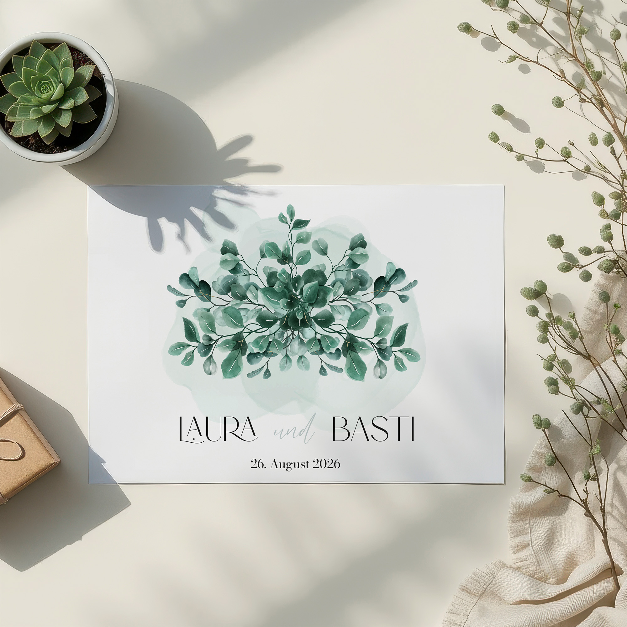 Postkarte DIN A6 im Querformat - Greenery - "eucalyptus crown"