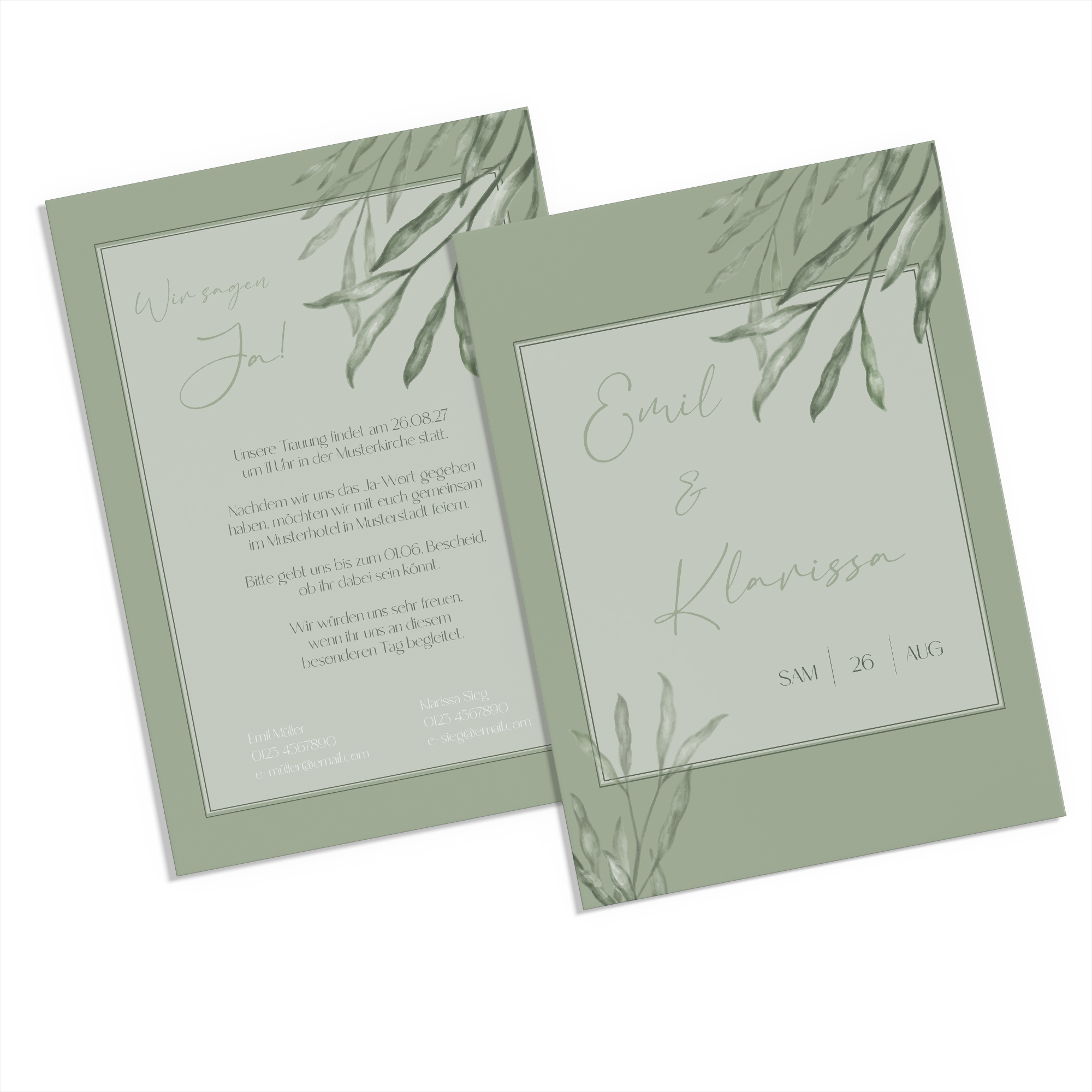 Postkarte DIN A6 im Hochformat - Greenery  "natural frame"