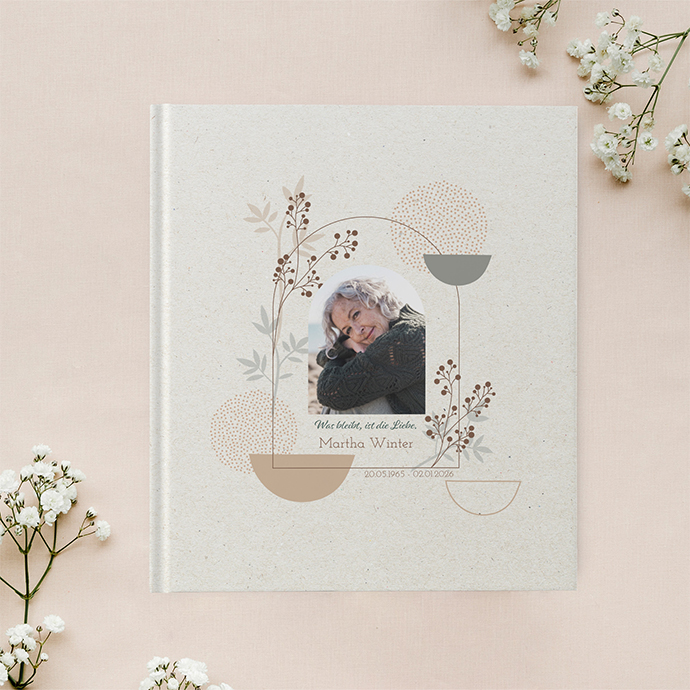 Kondolenzbuch -  Boho "stone bloom"