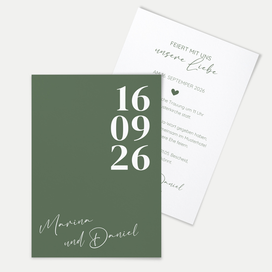 Postkarte DIN A6 im Hochformat - Minimalistisch "simply green"